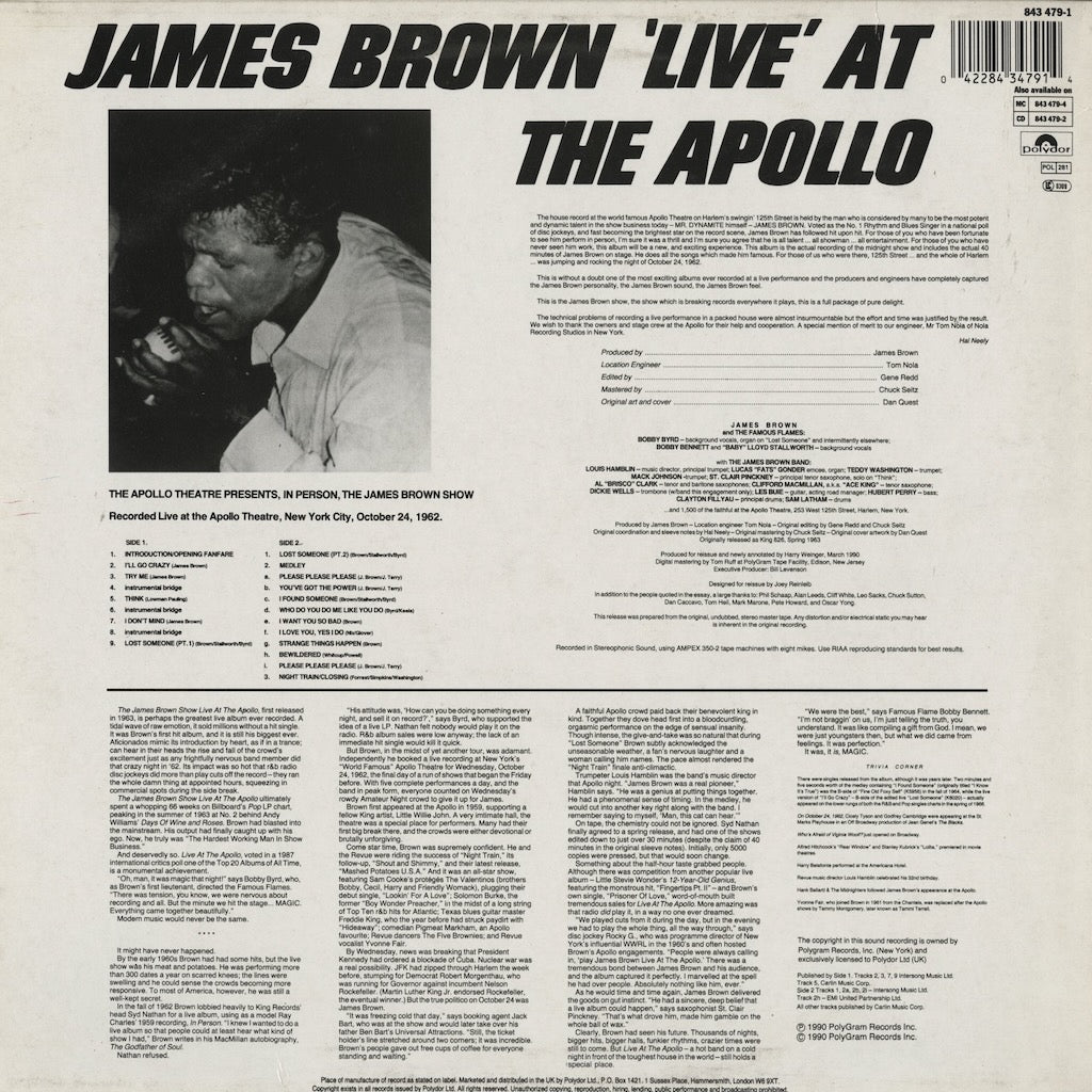 James Brown / ジェイムス・ブラウン / Live At The Apollo, 1962 (843 479-1)