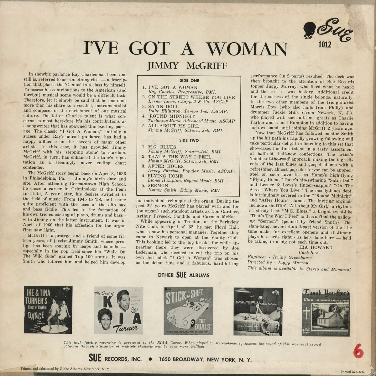 Jimmy McGriff – I’ve Got A Woman (STLP 1012) 1962 US SUE｜中古LP