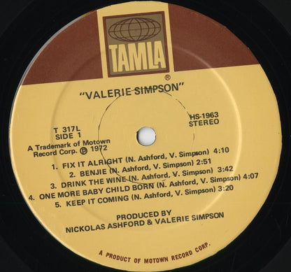 Valerie Simpson – Valerie Simpson (T317L) 1972 US Tamla｜中古LP