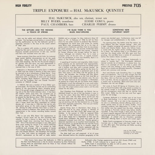 Hal McKusick - Triple Exposure (PR-7135) 1992 US Prestige｜中古LP
