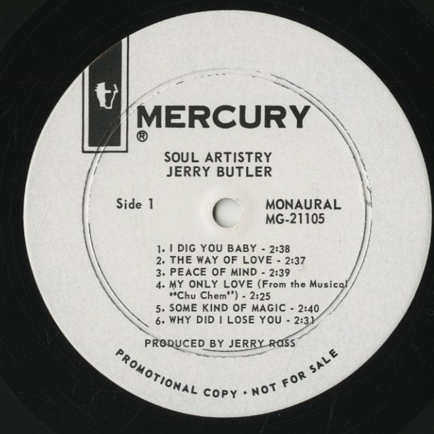 Jerry Butler / ジェリー・バトラー / Soul Artistry (MG21105)