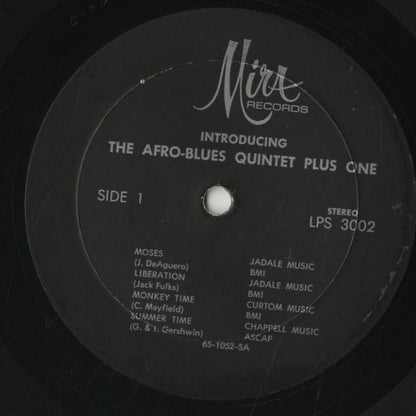 Afro Blues Quintet Plus One - Introducing (LPS 3002) LP 1965 US Mira Records｜中古LP