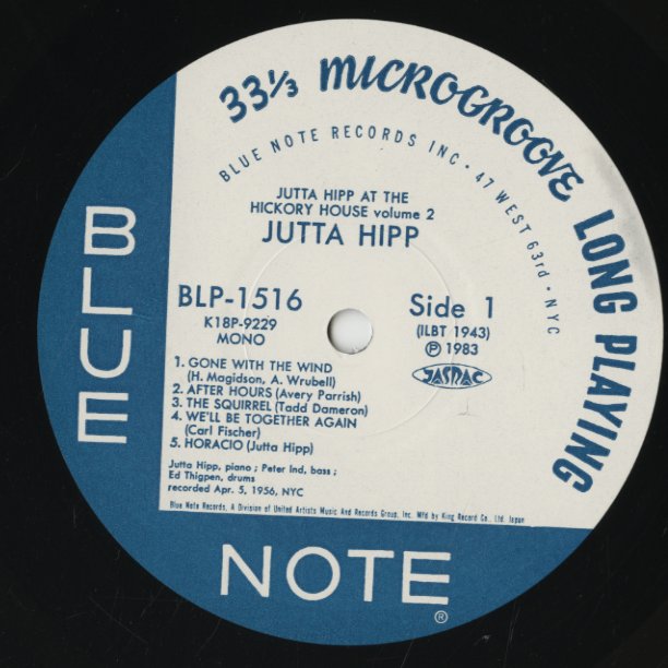 Jutta Hipp / ユタ・ヒップ / At The Hickory House Volume 2 (K18P-9229)