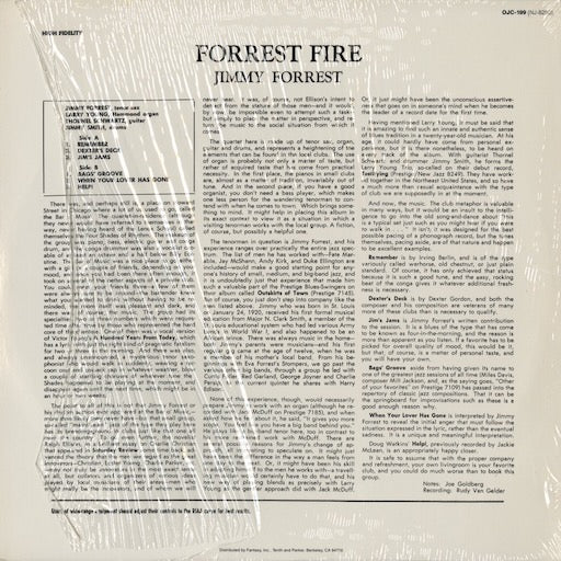 Jimmy Forrest - Forrest Fire (OJC-199) 1985 US New Jazz / OJC｜中古LP