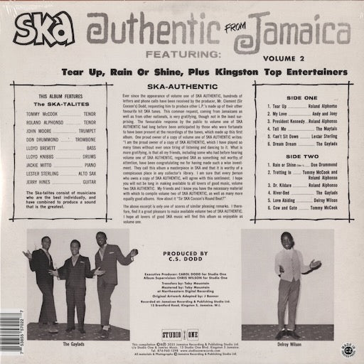 V.A. - Ska Authentic Vol.2 (CLD-LP 7022) 2026 US Studio One｜新品LP スカタライツ　back