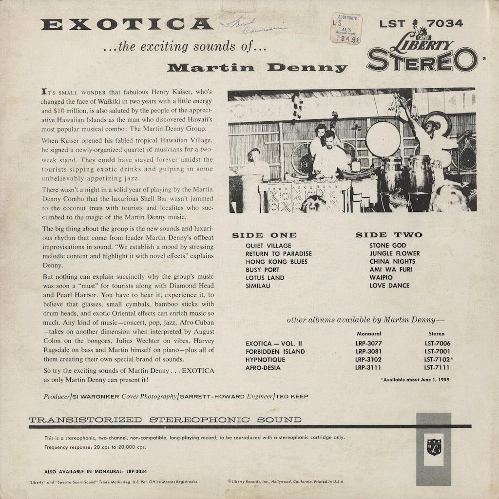 Martin Denny - Exotica (LST 7034) 1960 US Liberty Stereo｜中古LP