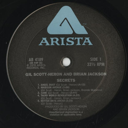 Gil Scott Heron / ギル・スコット・ヘロン　ブライアン・ジャクソン / Secrets (AB 4189)