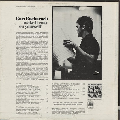 Burt Bacharach - Make It Easy On Yourself (SP4188) 1970 US A&M｜中古LP