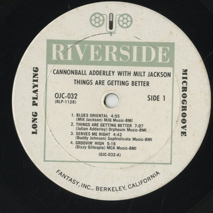 Cannonball Adderley / キャノンボール・アダレイ / Things Are Getting Better (OJC-1128)
