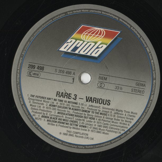 V.A./ RARE 3 - Rare Soul Classics from The 70's&80s' (209 498)