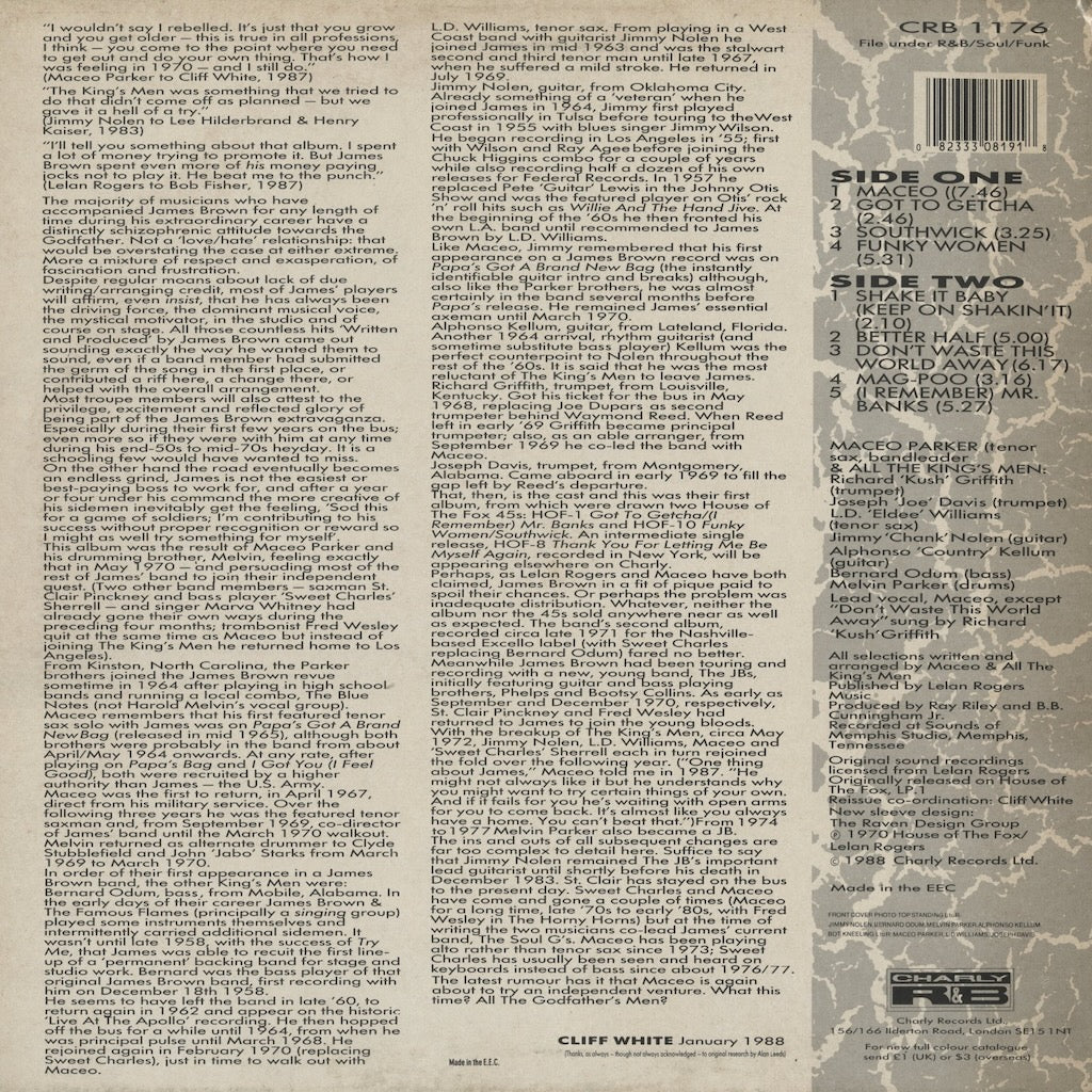 Maceo & All The King's Men / メイシオ・パーカー / Doing Their Own Thing (CRB1176)