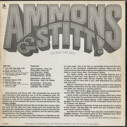 Gene Ammons & Sonny Stitt / You Talk That Talk (PRST 10019)