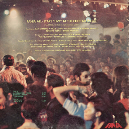 Fania All Stars - Live At The Cheetah Vol.1. (SLP 00415) 1972 US Fania｜中古LP
