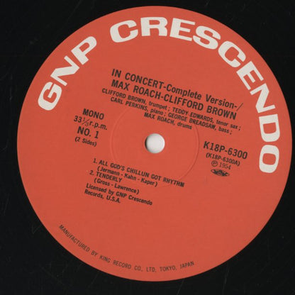 Max Roach And Clifford Brown / マックス・ローチ　クリフォード・ブラウン / In Concert -Complete Version- (K18P6300)