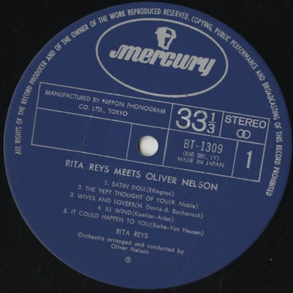 Rita Reys / リタ・ライス / Rita Reys Meets Oliver Nelson (BT-1309)