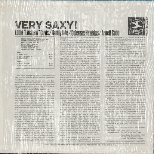 Eddie "Lockjaw" Davis / Buddy Tate / Coleman Hawkins / Arnett Cobb - Very Saxy (PR-7790) 1971 US Prestige｜中古LP