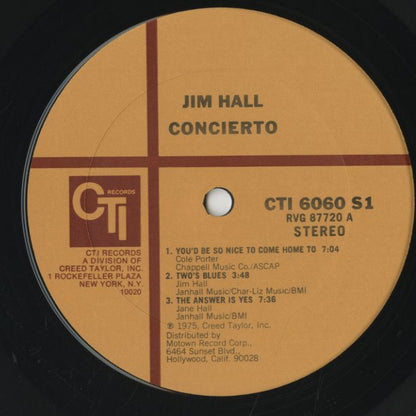 Jim Hall / ジム・ホール / Concierto (CTI 6060 S1)