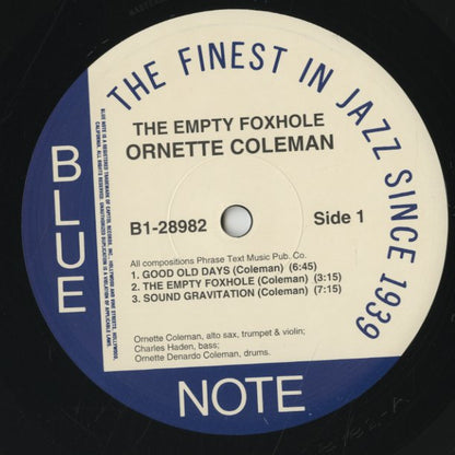 Ornette Coleman - The Empty Foxhole (B1-28982) LP 1994 US Blue Note Connoisseur Series｜中古LP