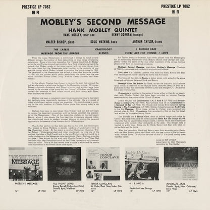 Hank Mobley - Mobley's 2nd Message (WWLJ-7048) 1992 US Prestige / Wave Jazz Classics｜中古LP