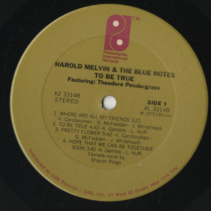 Harold Melvin & The Blue Notes / ハロルド・メルヴィン&ブルーノーツ / To Be True (KZ 33148)