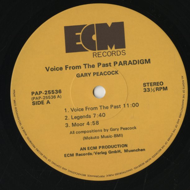 Gary Peacock / ゲイリー・ピーコック / Voices from The Past (PAP-25536)
