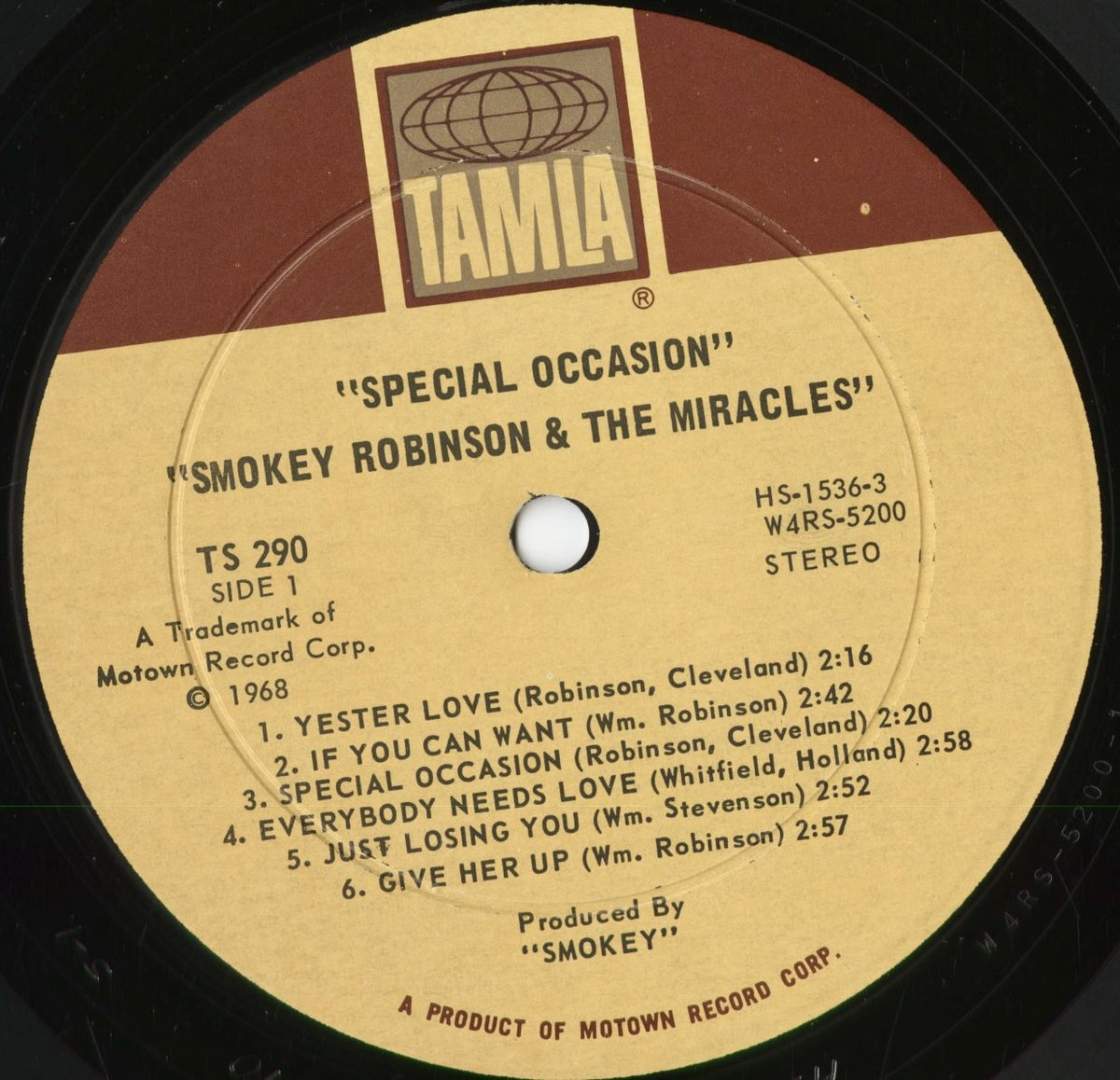 Smokey Robinson & The Miracles - Special Occasion (TS 290) 1968 US TAMLA｜中古LP