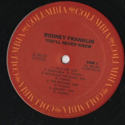 Rodney Franklin / ロドニー・フランクリン / You'll Never Know (JC36122)