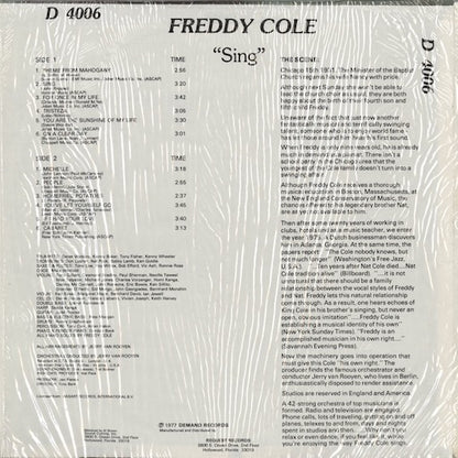 Freddy Cole - Sing (D4006) LP 1978 US Demand｜中古LP