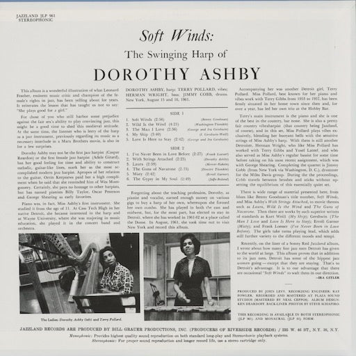 Dorothy Ashby - Soft Winds: The Swinging Harp Of Dorothy Ashby (VIJJ-30050) 1995 JPN Jazzland｜中古LP
