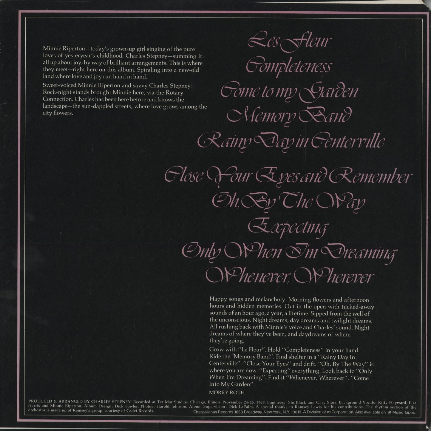 Minnie Riperton - Come To My Garden (JXS7011) 1974 US Janus Records｜中古LP