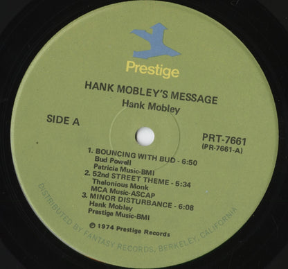 Hank Mobley – Hank Mobley's Message (PRT 7661) 1974 US Prestige | 中古LP