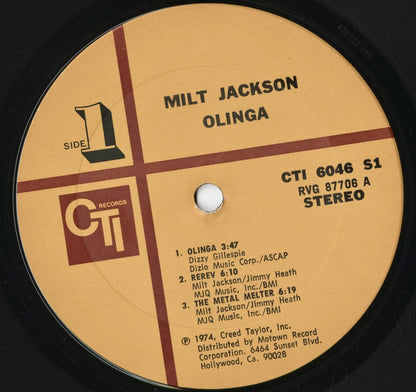Milt Jackson - Olinga (CTI 6046 S1) 1974 US CTI｜中古LP