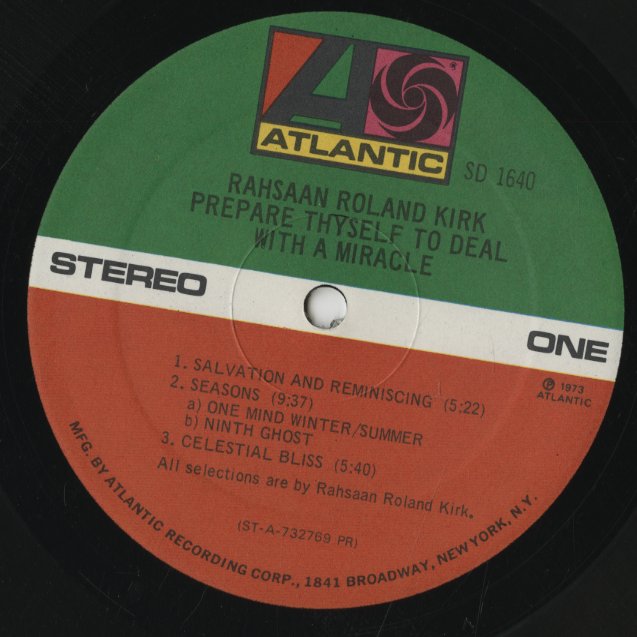 Roland Kirk / ローランド・カーク / Prepare Thyself To Deal With A Miracle (SD1640)