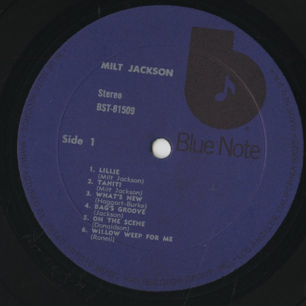 Milt Jackson - With John Lewis, Percy Heath, Kenny Clarke, Lou Donaldson And The Thelonious Monk Quintet (BST81509) LP 1974 US Blue Note｜中古LP