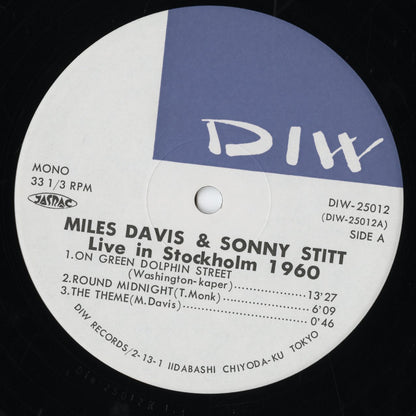 Miles Davis & Sonny Stitt / マイルス・デイヴィス / Live In Stockholm 1960 -2LP (DIW25012/13)