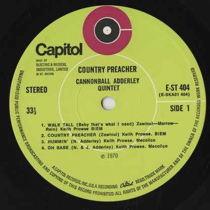 Cannonball Adderley / キャノンボール・アダレイ / Country Preacher (E-ST404)