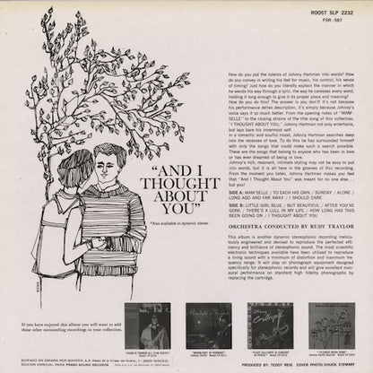 Johnny Hartman - And I Thought About You (FSR-567) 1987 SPA Fresh Sound Records｜中古LP