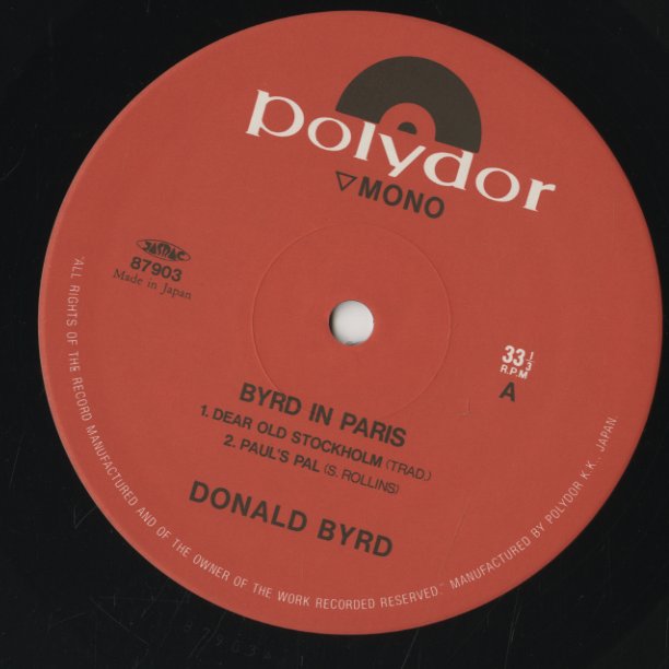 Donald Byrd – Byrd In Paris (SGD-51) LP 1991 JPN Polydor｜中古LP