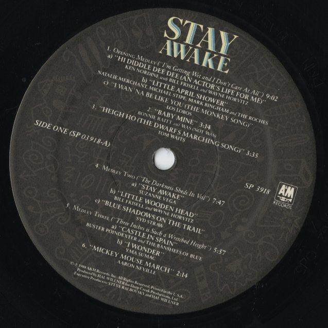 V.A. - Stay Awake (Various Interpretations Of Music From Vintage Disney Films) (SP 3918) 1988 US A&M｜中古LP