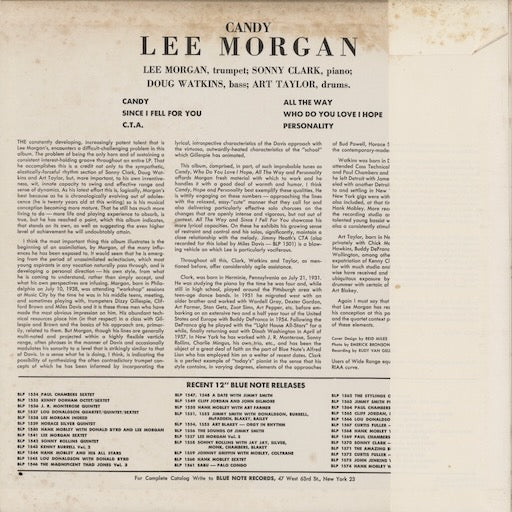 Lee Morgan - Candy (NR-8845) LP 1971 JPN Blue Note / 東芝｜中古LP
