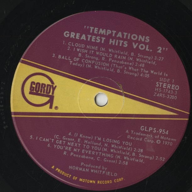The Temptations / テンプテーションズ / Greatest Hits Vol.2 (GLPS-954)