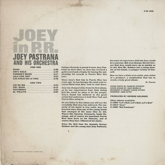 Joey Pastrana – Joey In P.R. (C-1036) LP 1968 US Cotique | 中古LP