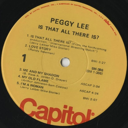 Peggy Lee / ペギー・リー / Is That All There Is? (SM-386)