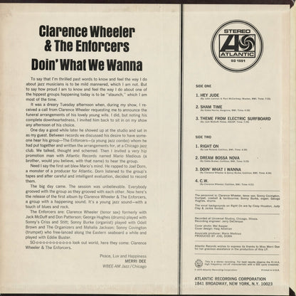 Clarence Wheeler & The Enforcers - Doin' What We Wanna (SD 1551) 1970 US Atlantic｜中古LP