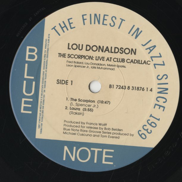 Lou Donaldson / ルー・ドナルドソン / The Scorpion - Live at The Cadillac Club (B1 7243 8 31876 1 4)