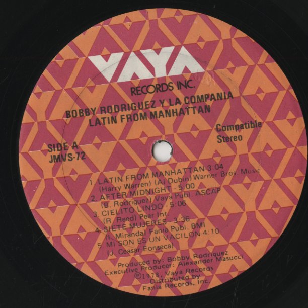 Bobby Rodriguez Y La Compania / ボビー・ロドリゲス / Latin From Manhattan (JMVS-72)