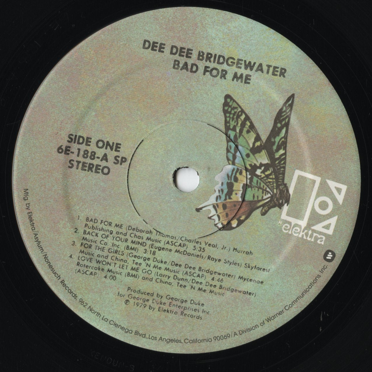 Dee Dee Bridgewater - Bad For Me (6E-188) LP 1979 US Elektra｜中古LP