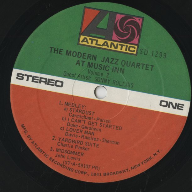 The Modern Jazz Quartet - At Music Inn Guest : Sonny Rollins (SD-1299) LP 1973 US Atlantic｜中古LP