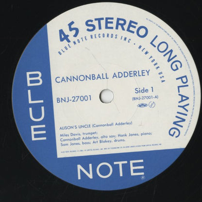Cannonball Adderley / キャノンボール・アダレイ / Alison's Uncle -12 (BNJ-27001)