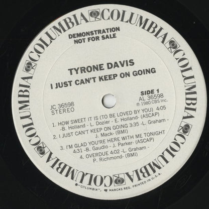 Tyrone Davis / タイロン・デイヴィス / I Just Can't Keep On Going (JC36598)